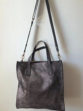 EUC ERIN CONDREN GENUINE LEATHER TOTE SHIMMER BAG LARGE